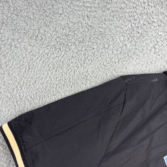 Puma Windbreaker Jacket Men's Medium Black Zip Pink Dolphin Hooded Short Sleeve - Picture 7 of 12